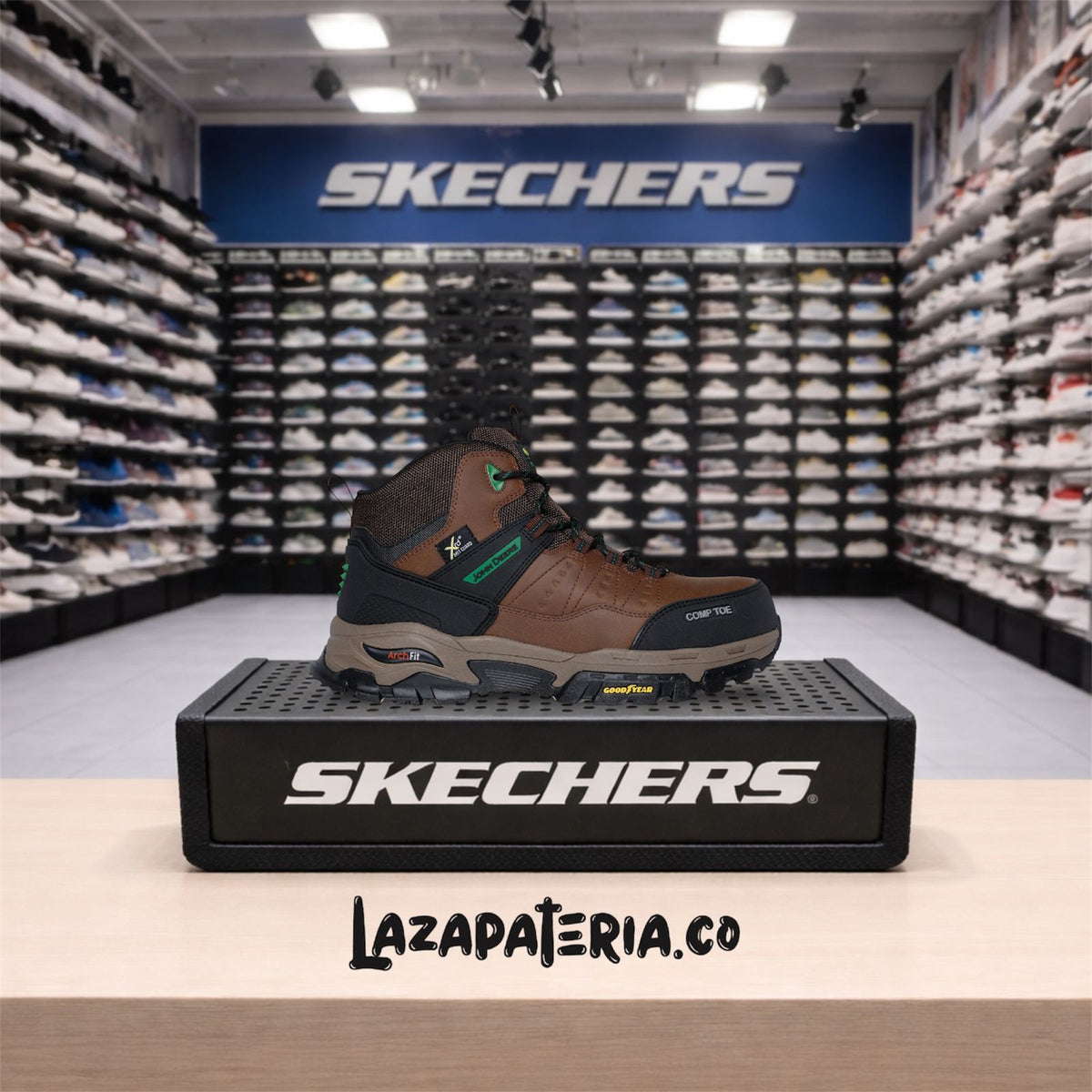 Botas Skechers Arch Fit Café para hombre
