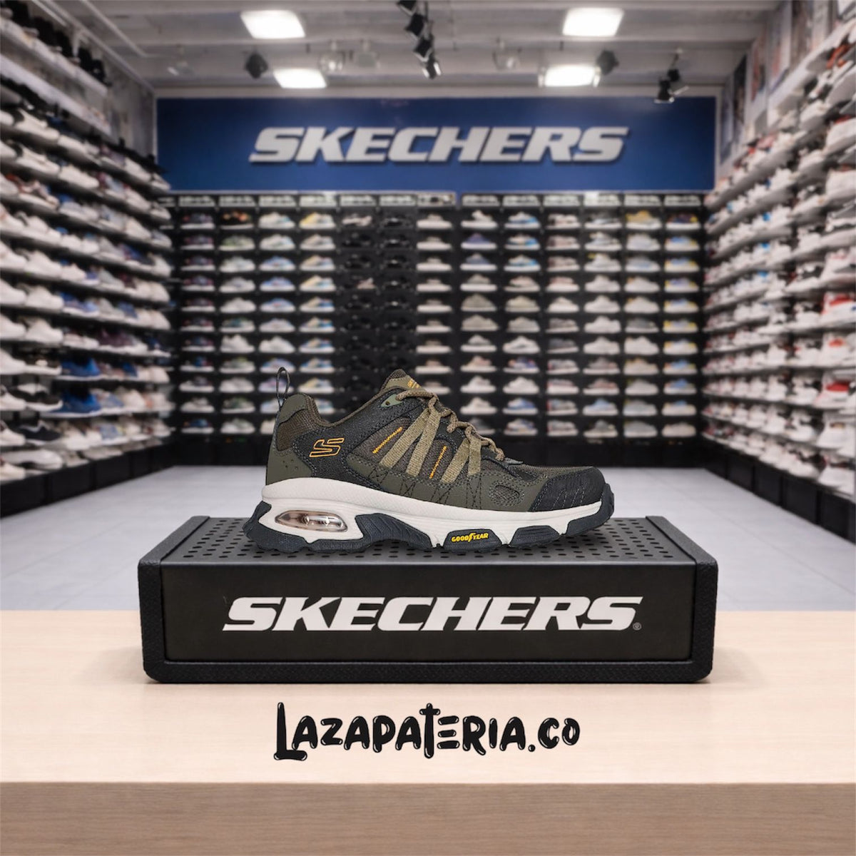 Tenis Skechers Skech-Air Verde Oliva para hombre