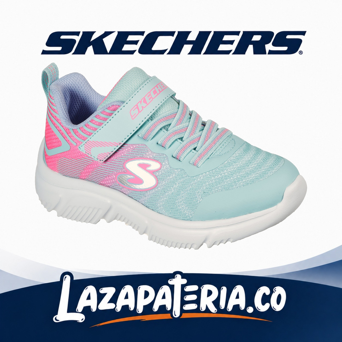 Tenis Skechers GOrun Celeste para niña