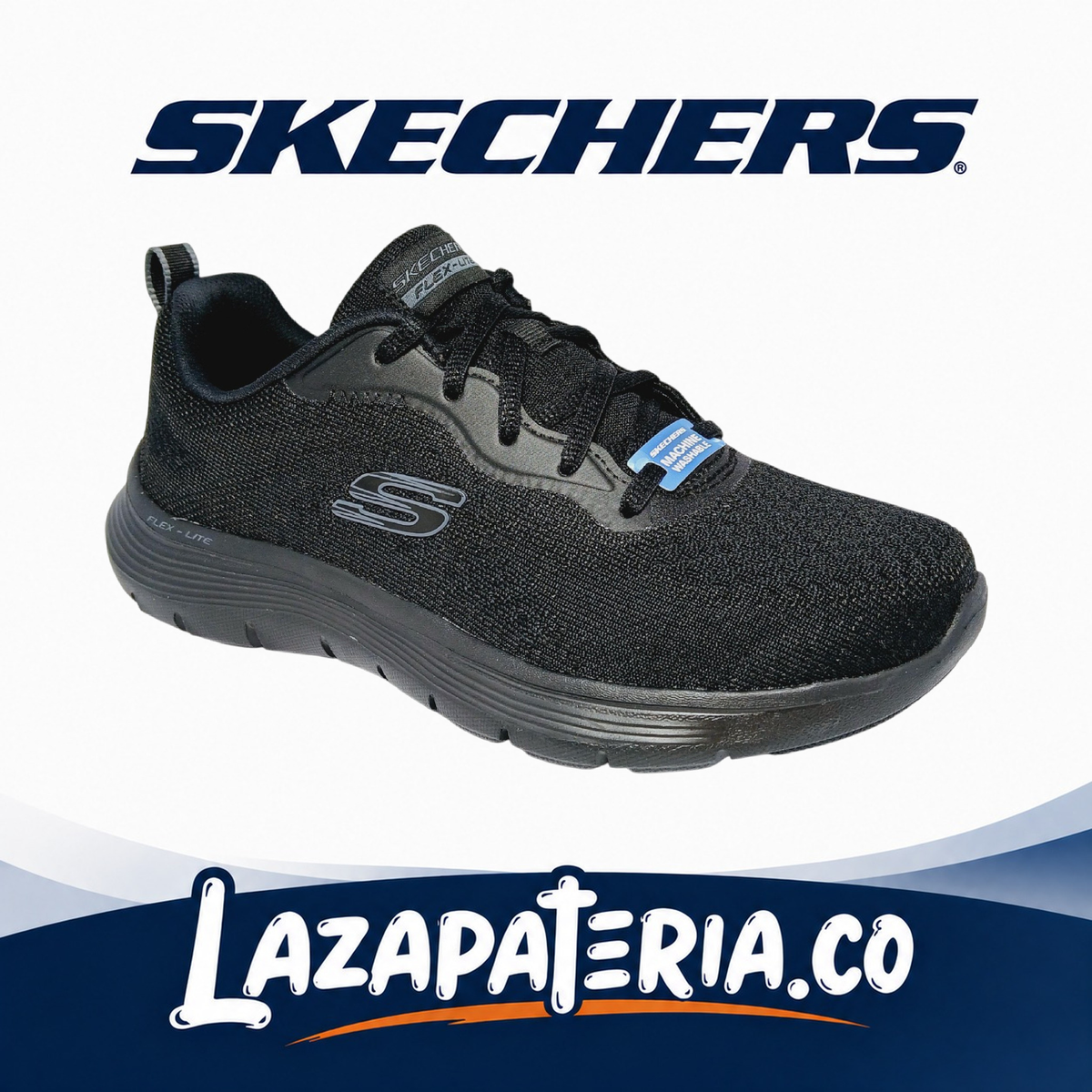 Tenis Skechers Flex Appeal Negro para mujer