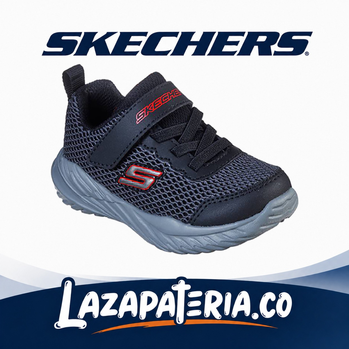 Tenis Skechers Nitro Sprint Negro para bebé