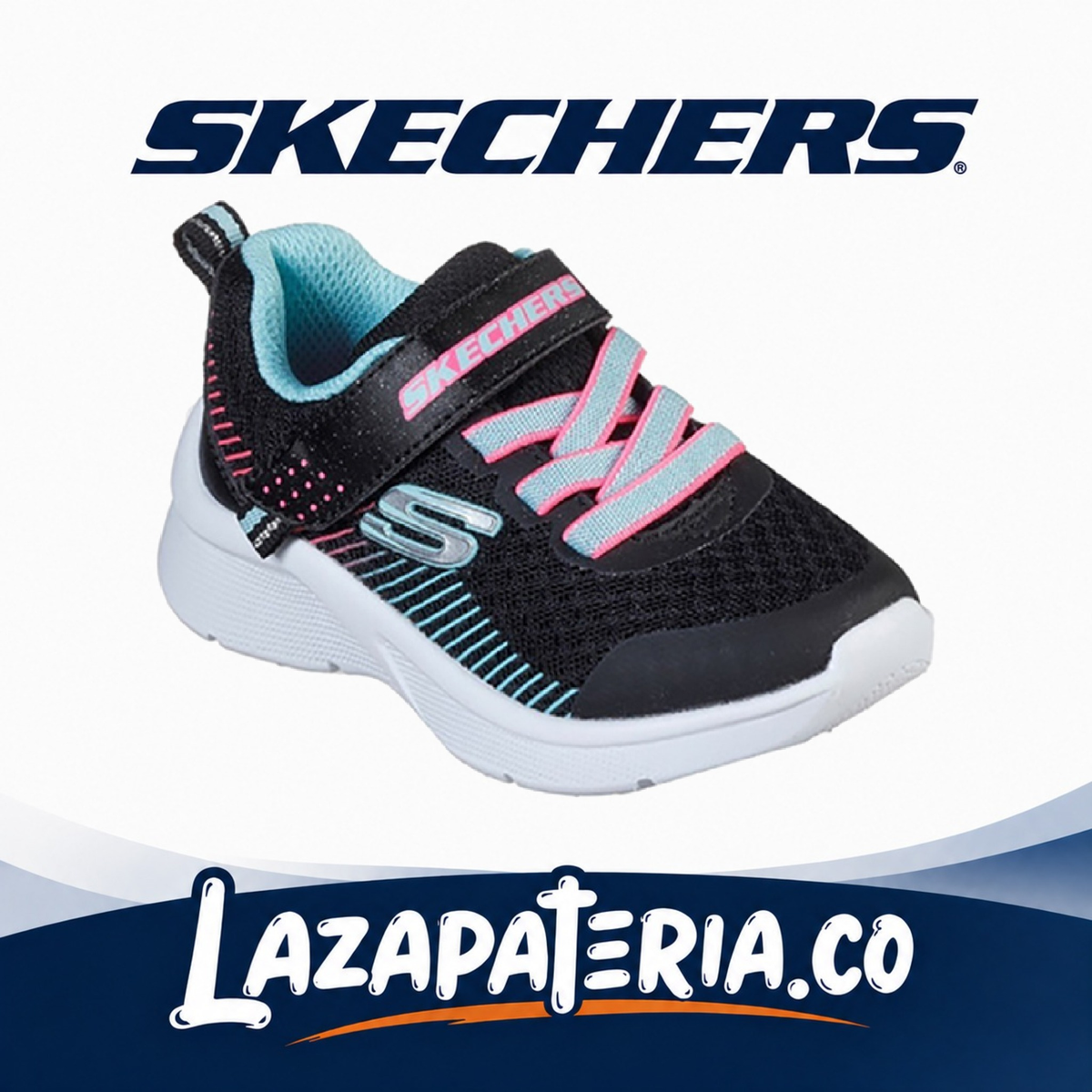 Tenis Skechers Microspec Negro para bebé