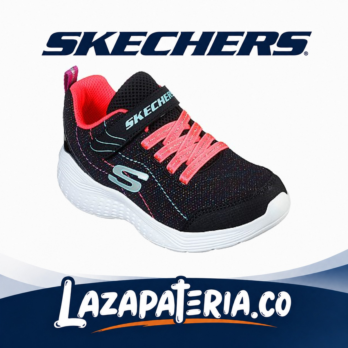 Tenis Skechers Snap Sprints Negro para niña