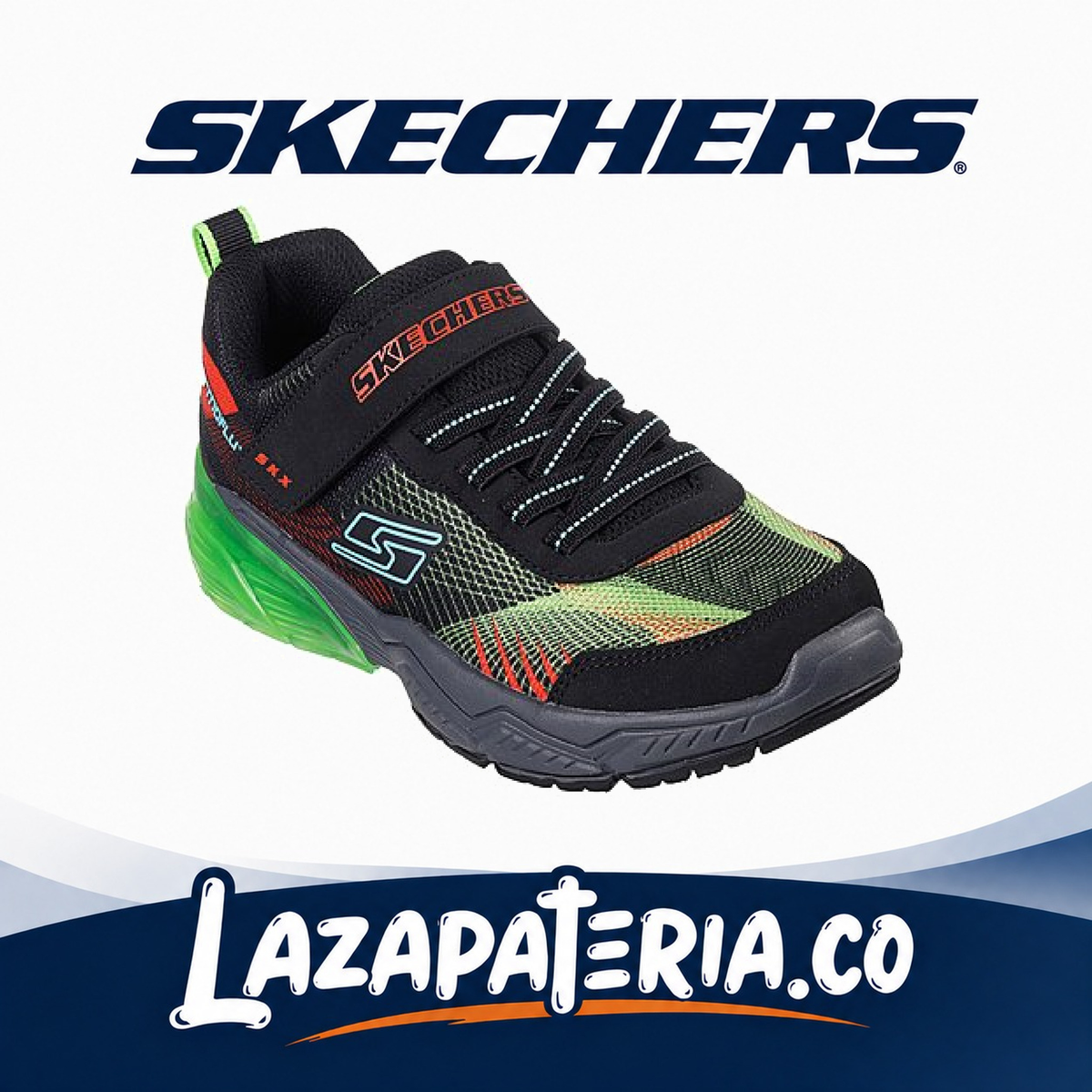 Tenis Skechers Thermoflux Negro para niño