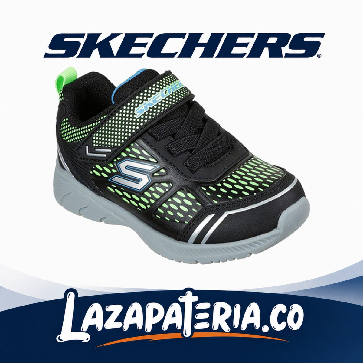 Tenis Skechers Mighty Stride Negro para bebé