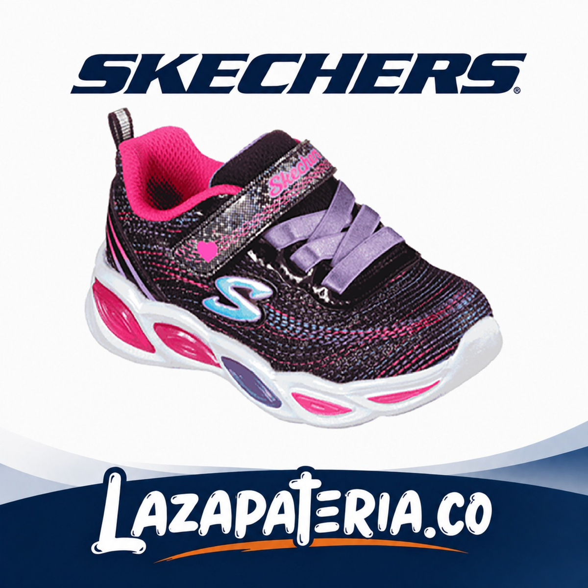 Tenis Skechers S-Lights Negro para bebé