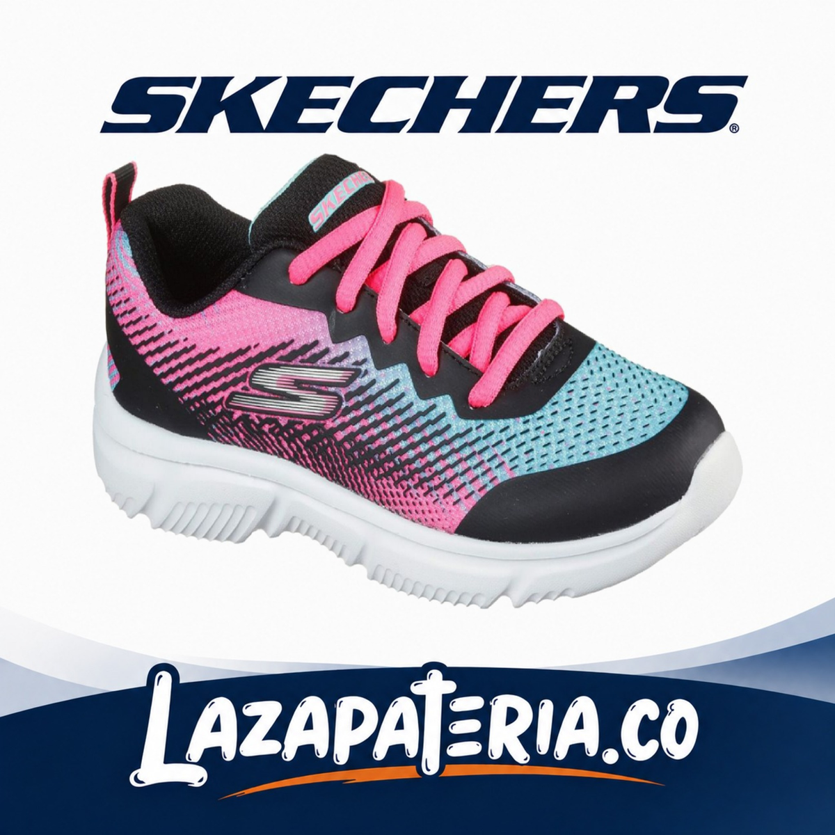 Tenis Skechers GOrun Negro para niña