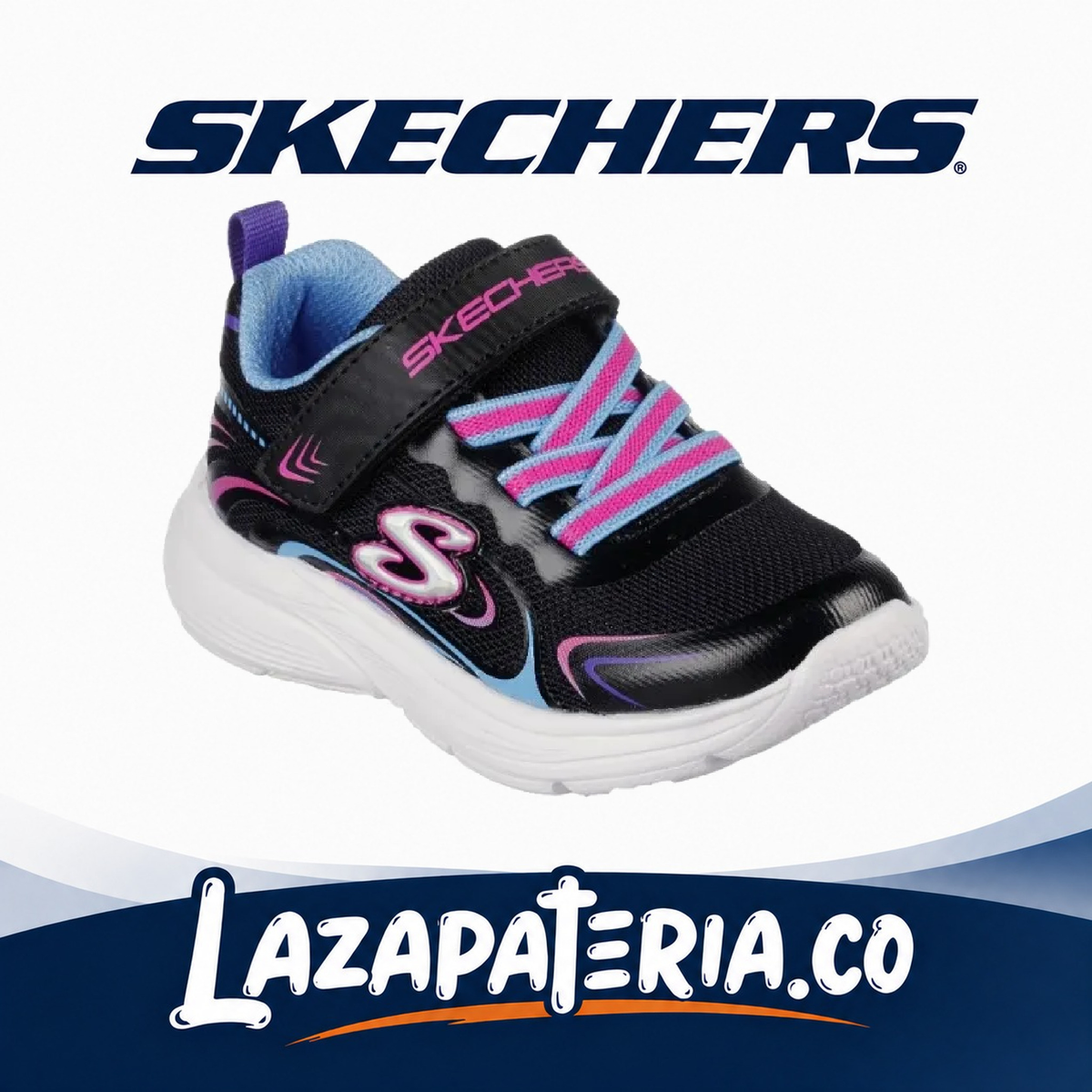 Tenis Skechers Wavy Lites Negro para bebé