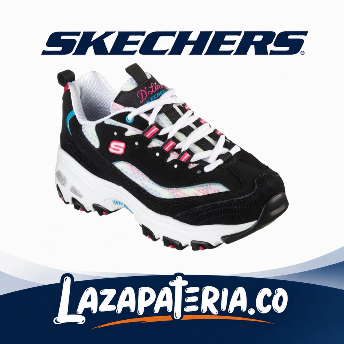 Tenis Skechers D'Lites Negro para mujer