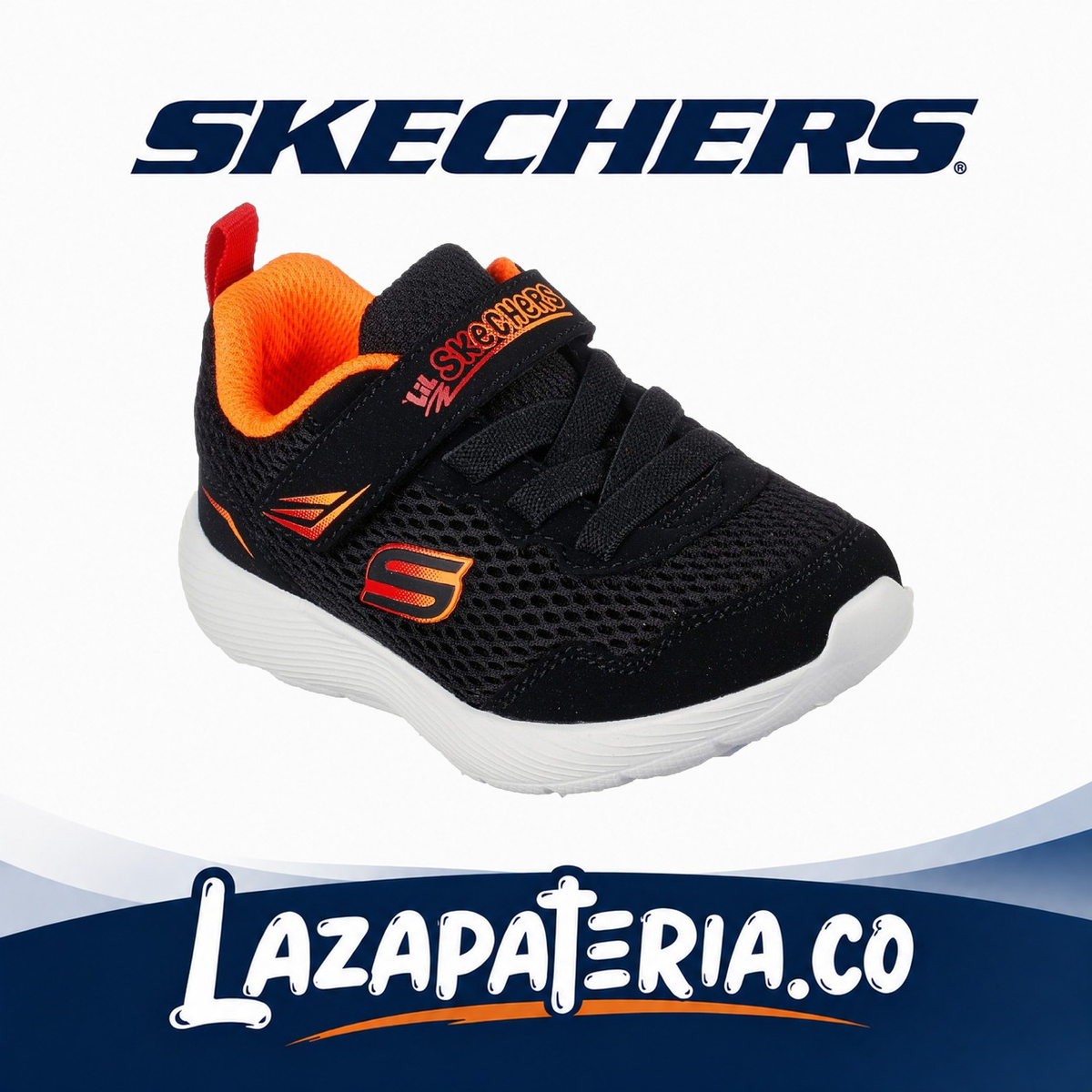 Tenis Skechers Dyna-Lite Negro para bebé