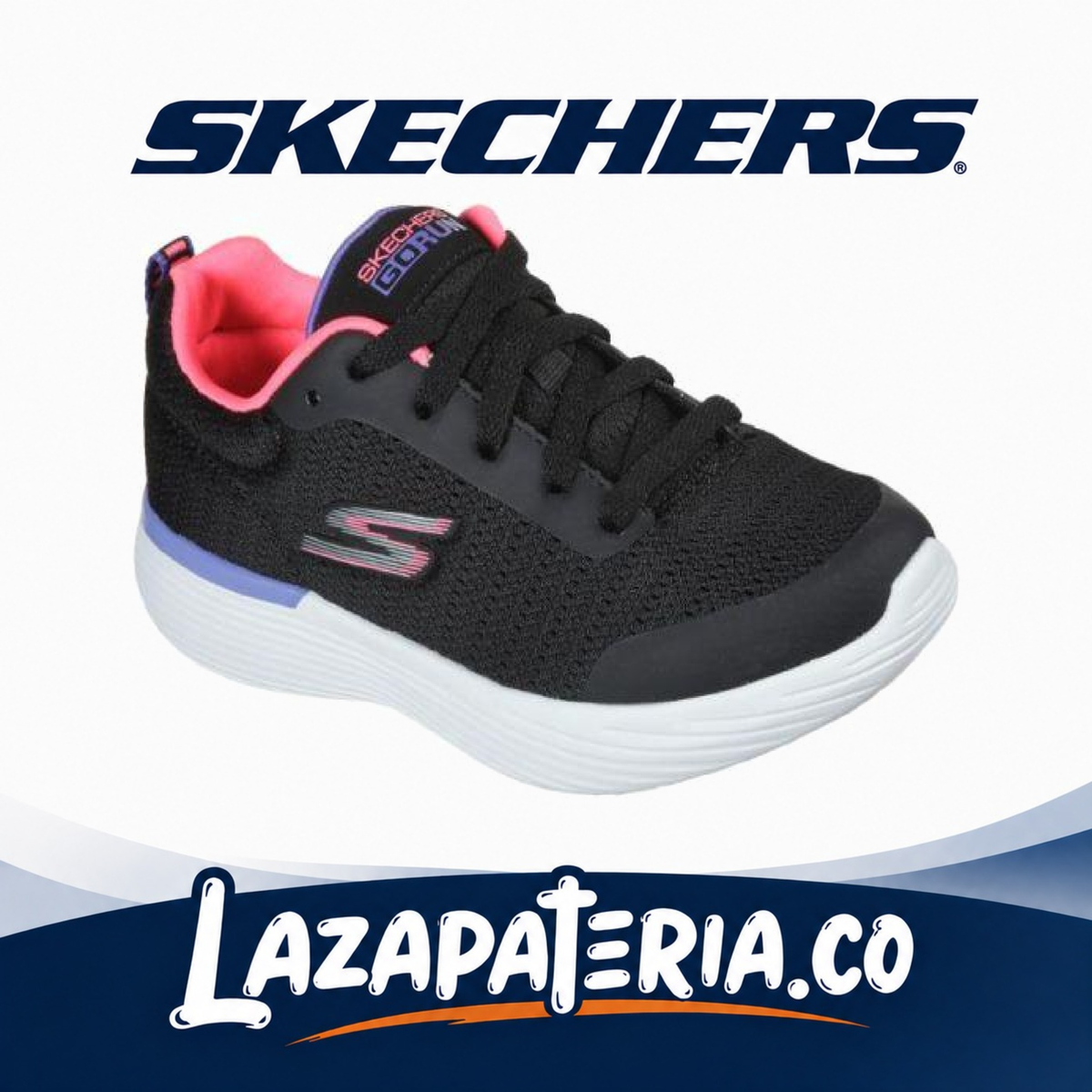 Tenis Skechers GOrun Negro para niña
