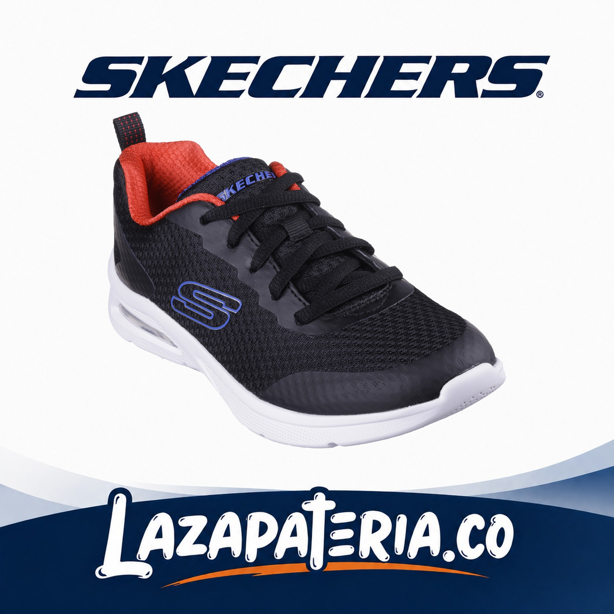 Tenis Skechers Microspec Max Negro para niño