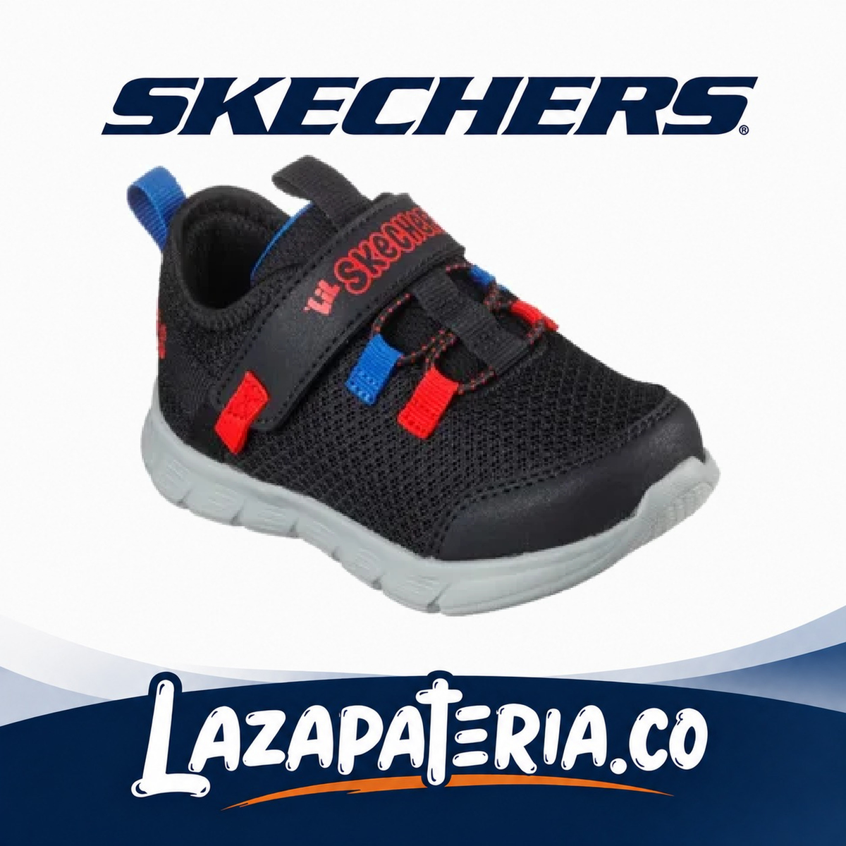 Tenis Skechers Comfy Flex Negro para bebé