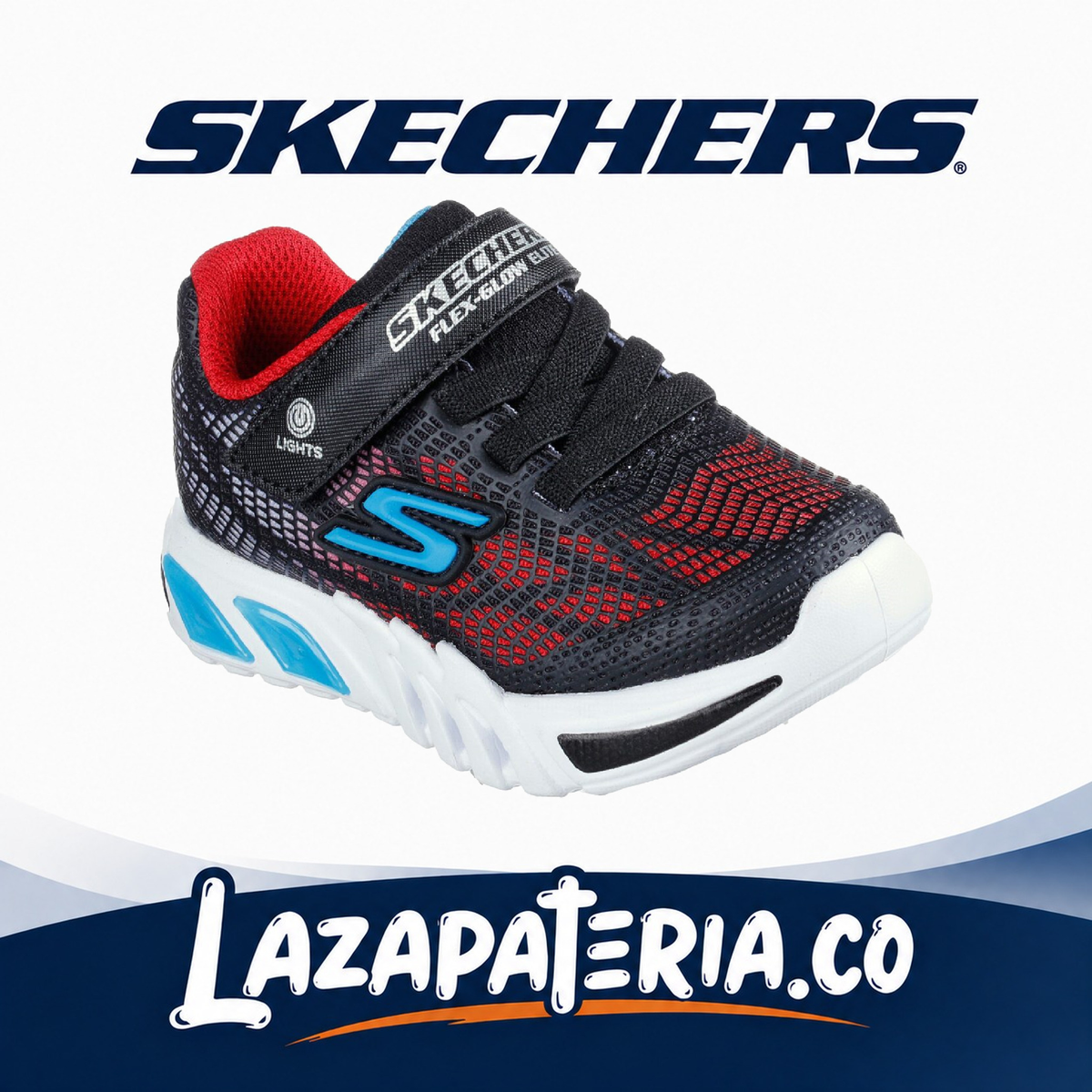 Tenis Skechers Flex-Glow Elite Negro para bebé