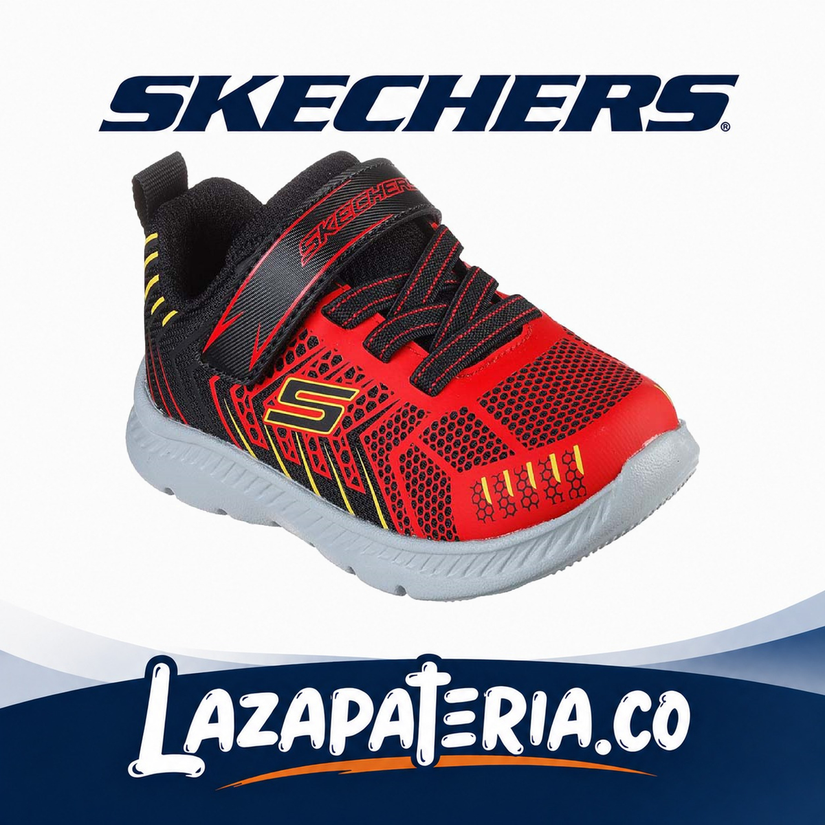 Tenis Skechers Comfy Flex Negro para bebé