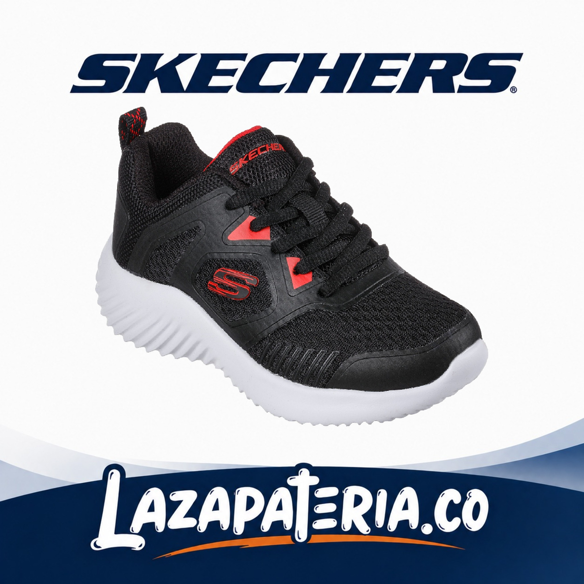 Tenis Skechers Bounder Negro para niño