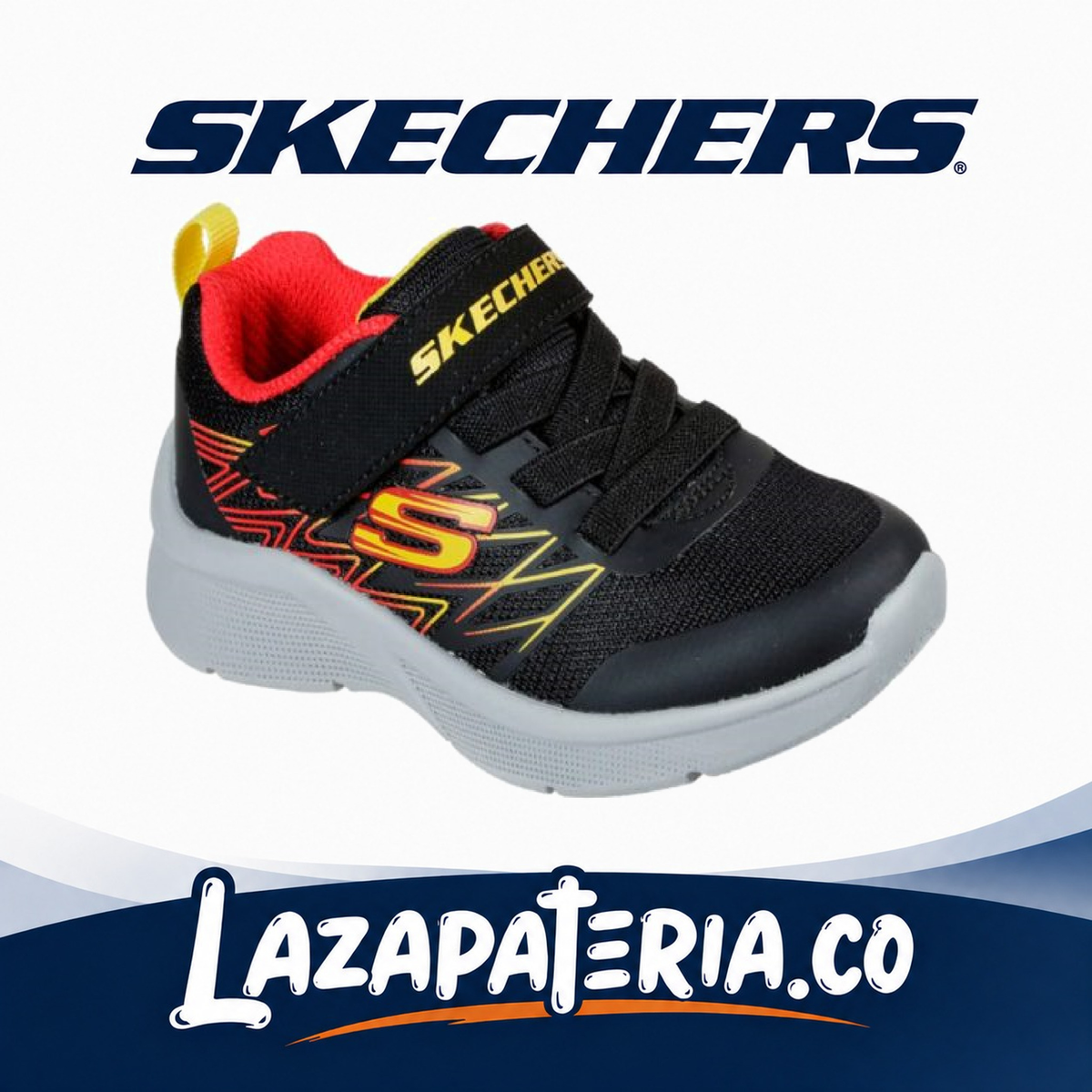 Tenis Skechers Microspec Negro para bebé