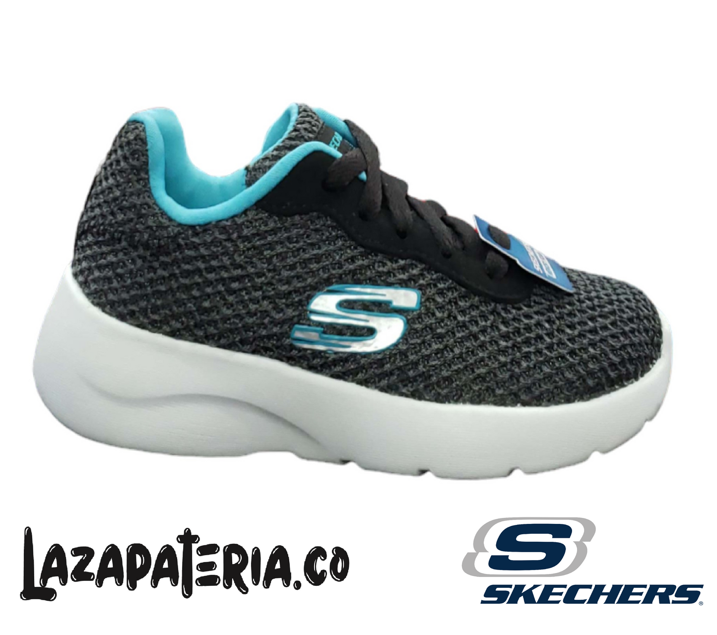 Tenis Skechers Dynamight Negro para niña