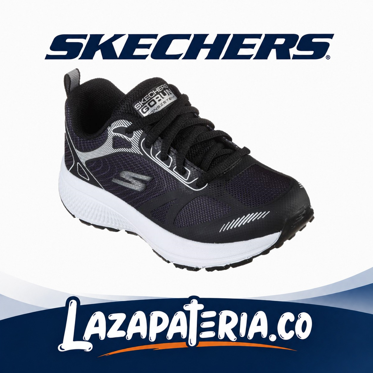 Tenis Skechers GOrun Negro para niño