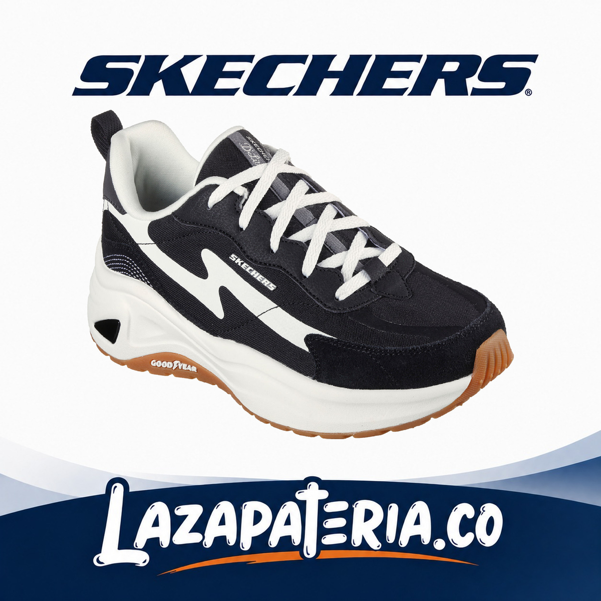 Tenis Skechers D'Lites Negro para mujer