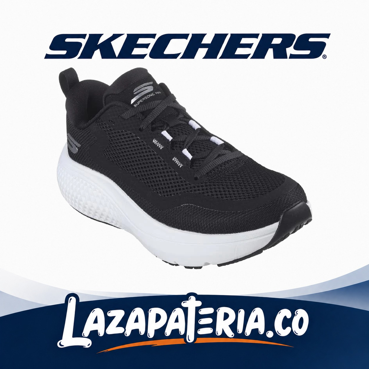 Tenis Skechers GOrun Supersonic Max Negro para mujer