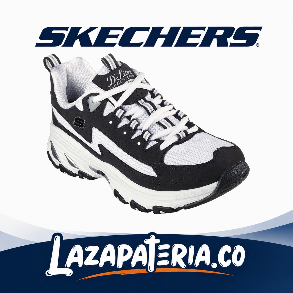 Tenis Skechers D'Lites Negro para mujer