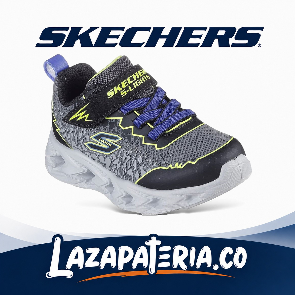 Tenis Skechers S-Lights Negro para bebé