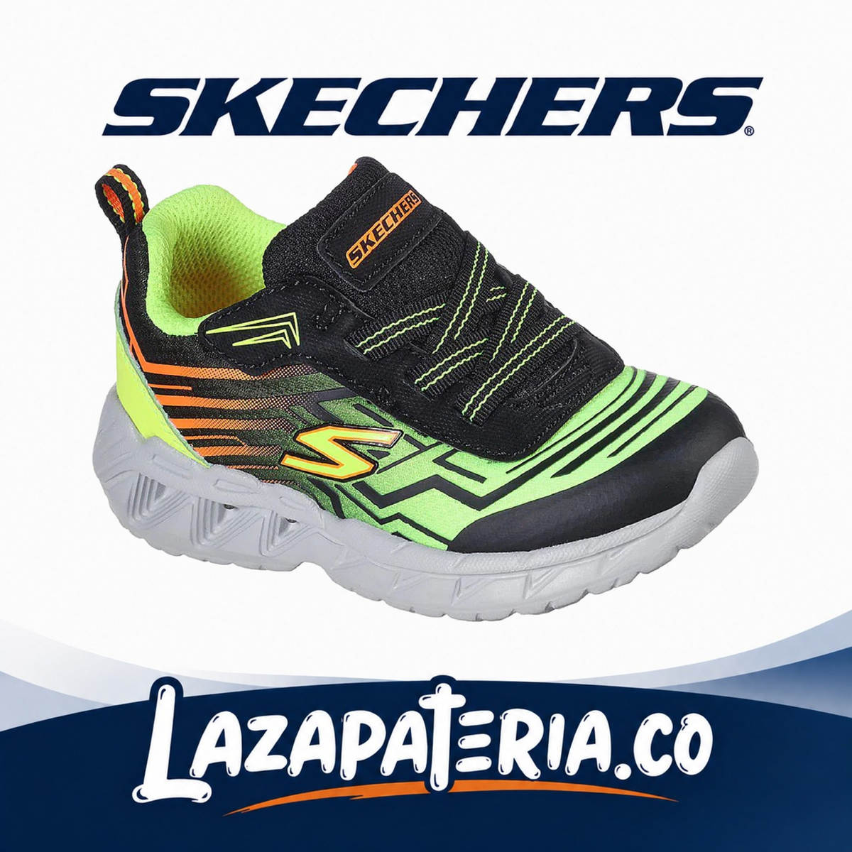 Tenis Skechers S-Lights Negro para bebé