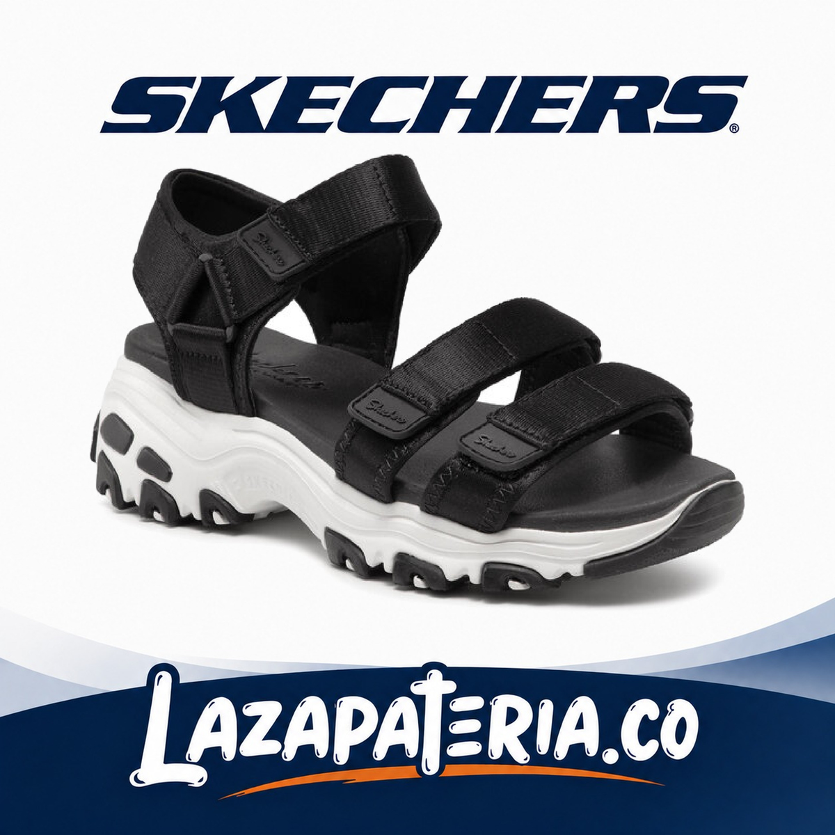 Sandalias Skechers D'Lites Negro para mujer