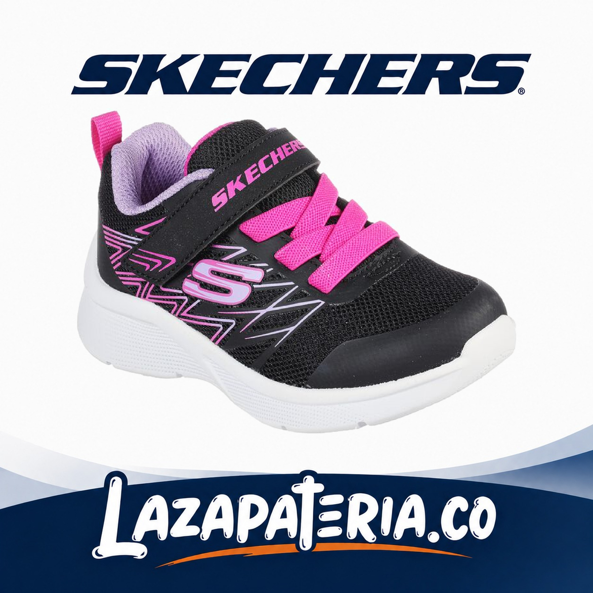 Tenis Skechers Microspec Negro para bebé