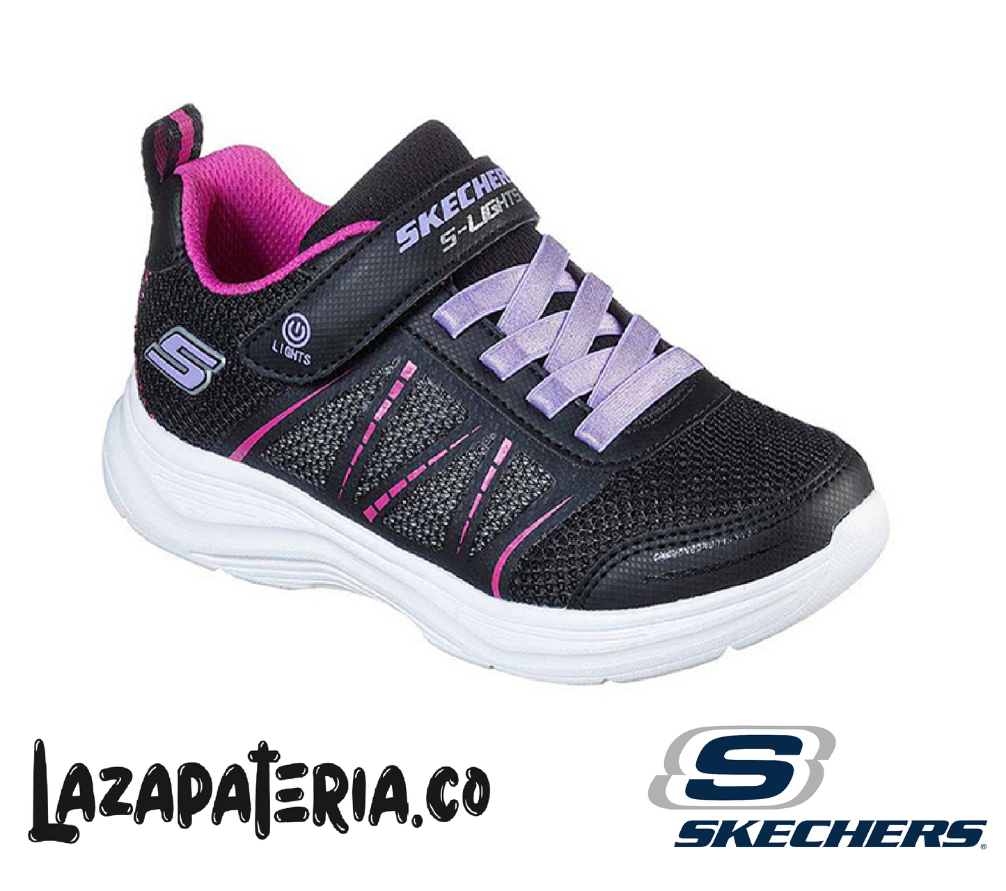 Tenis Skechers Glimmer Kicks Negro para niña