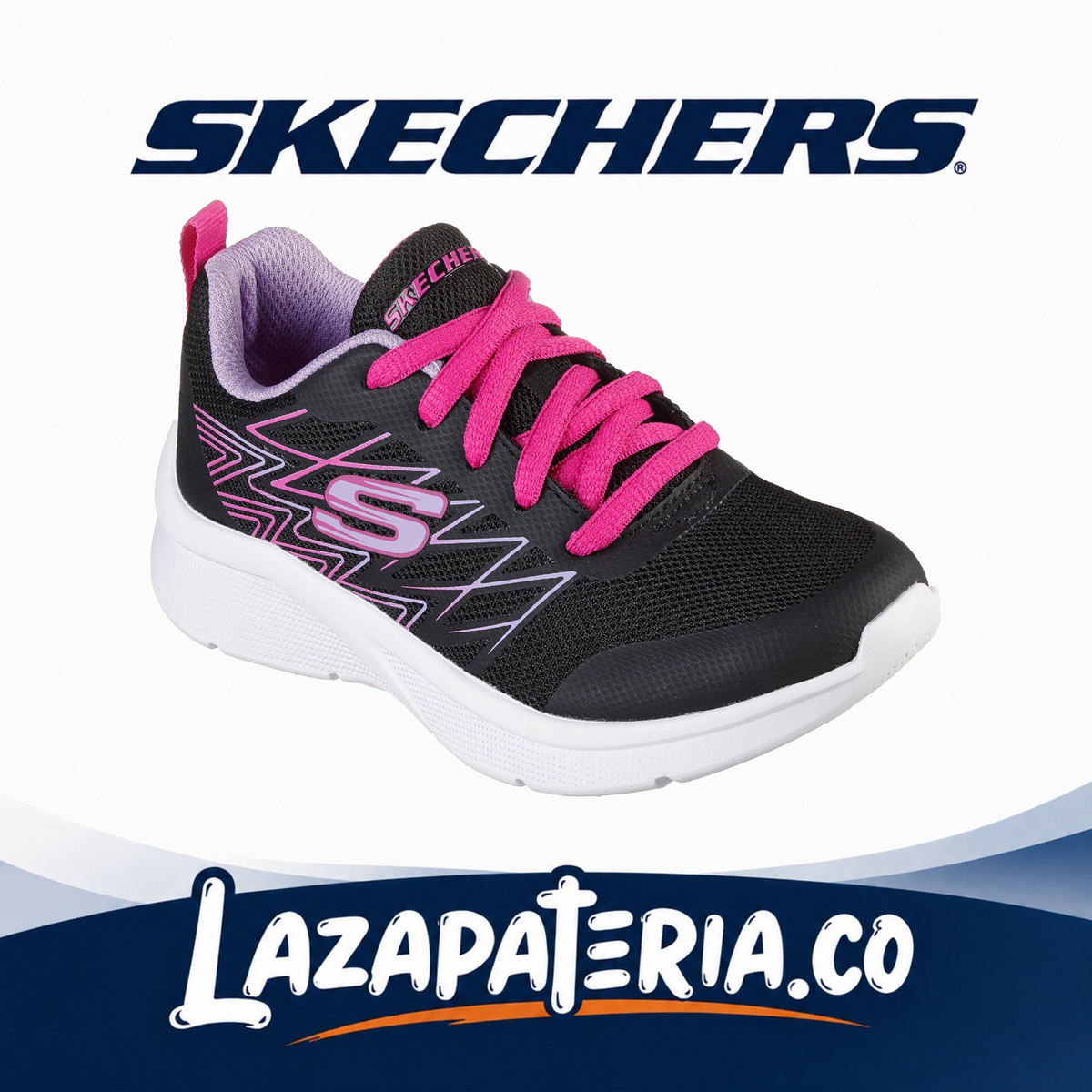 Tenis Skechers Microspec Negro para niña