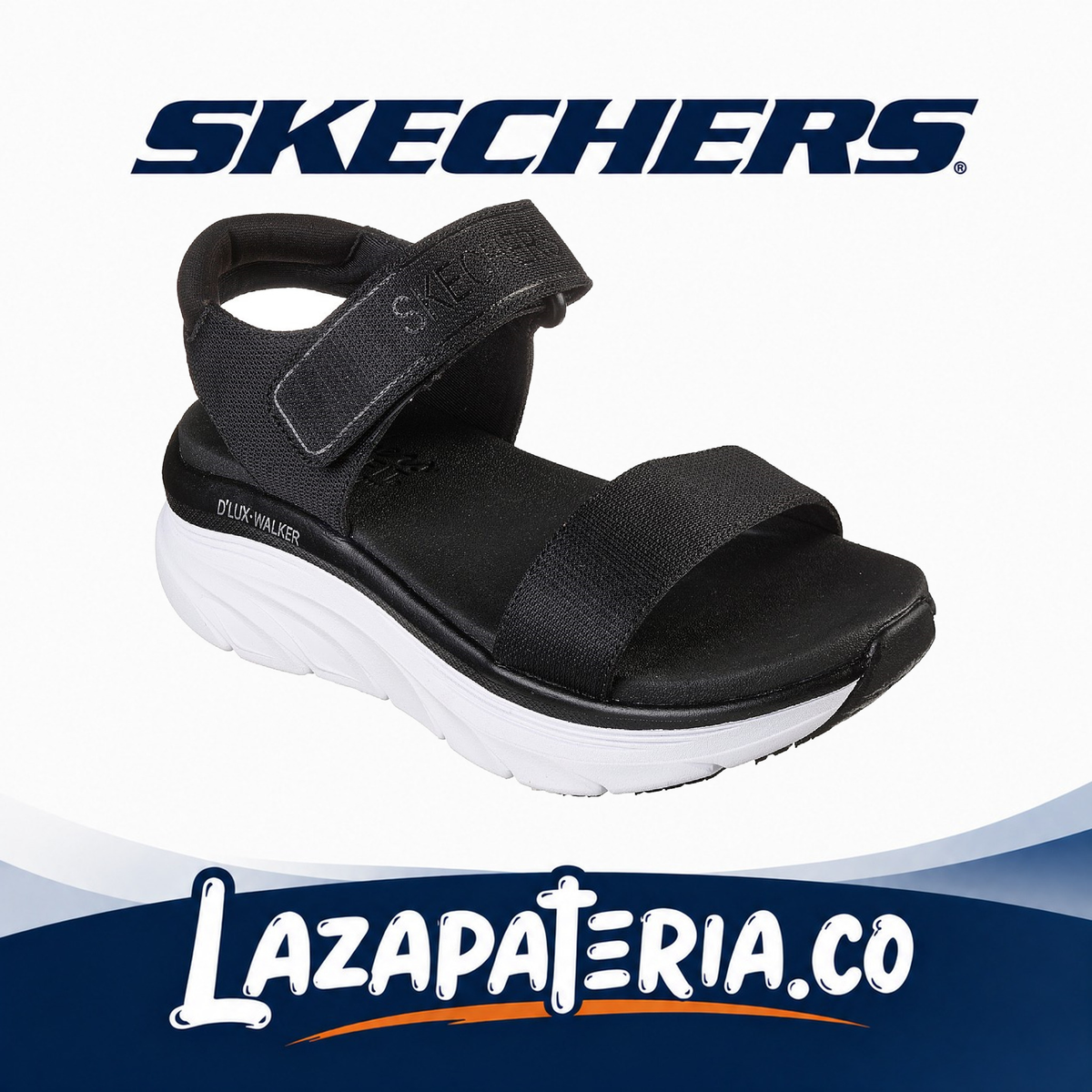 Sandalias Skechers D'Lux Walker Negro para mujer