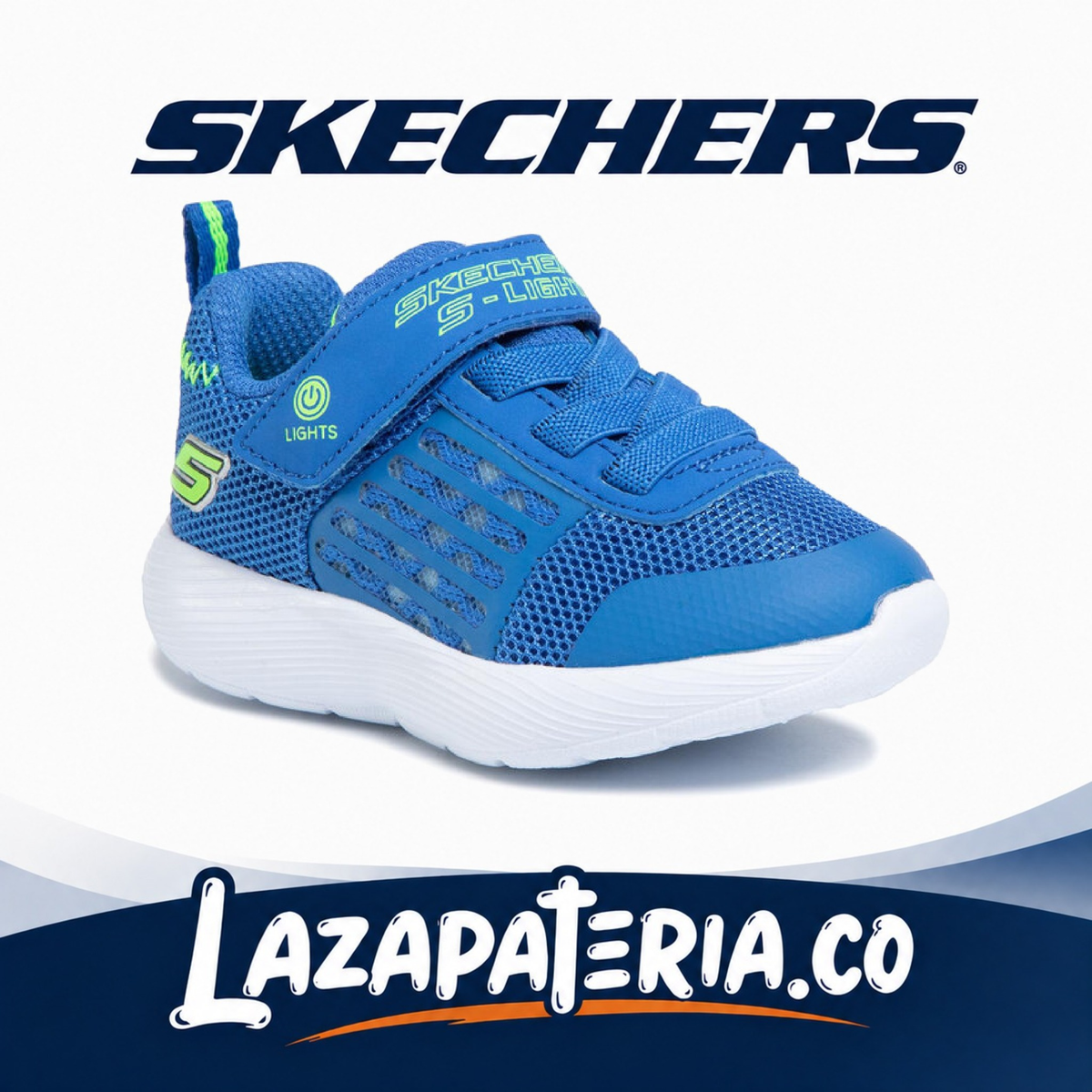 Tenis Skechers S-Lights Azul para bebé