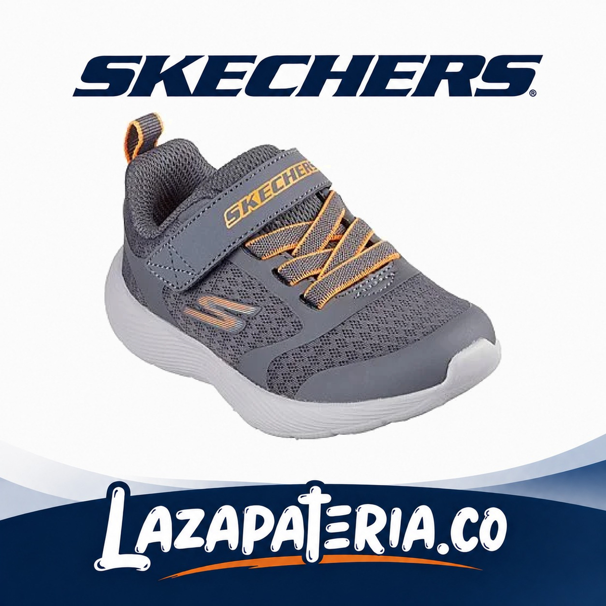 Tenis Skechers Dyna-Lite Gris Carbón para bebé