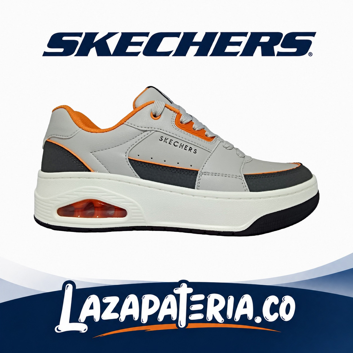 Tenis Skechers UNO Court Gris Carbón para hombre
