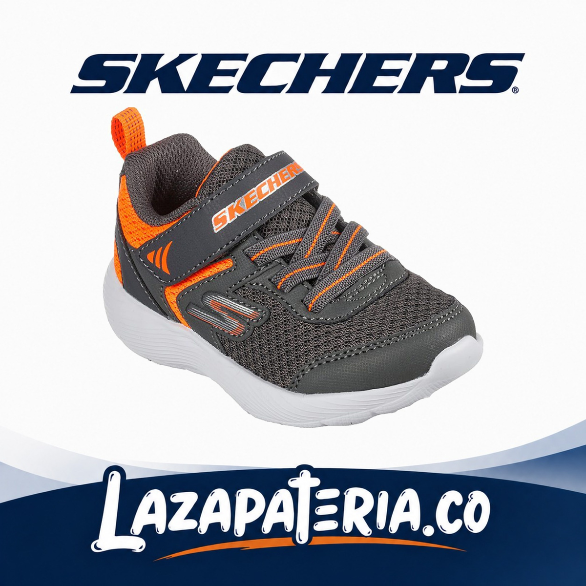 Tenis Skechers Dyna-Lite Gris Carbón para bebé