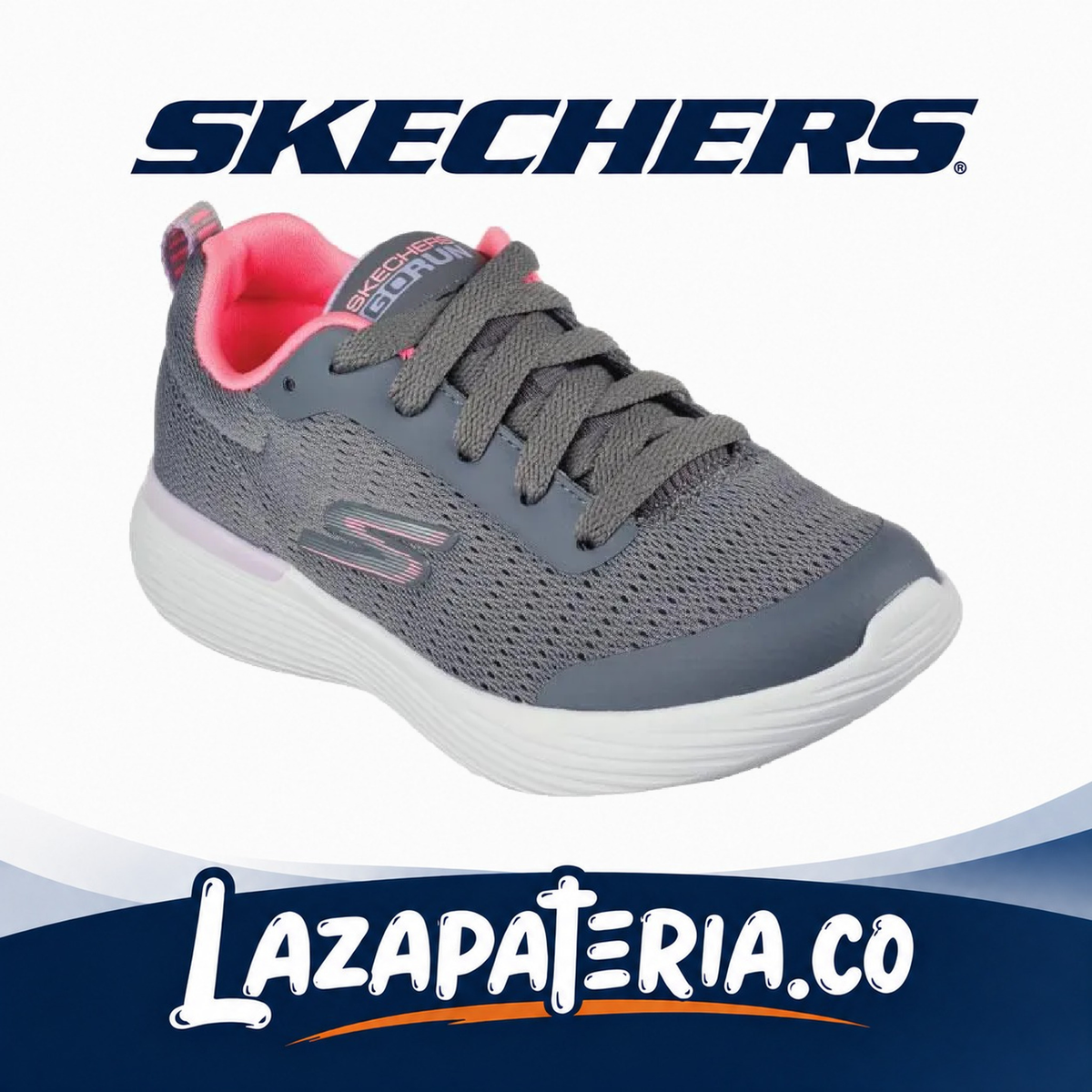 Tenis Skechers GOrun Gris Carbón para niña