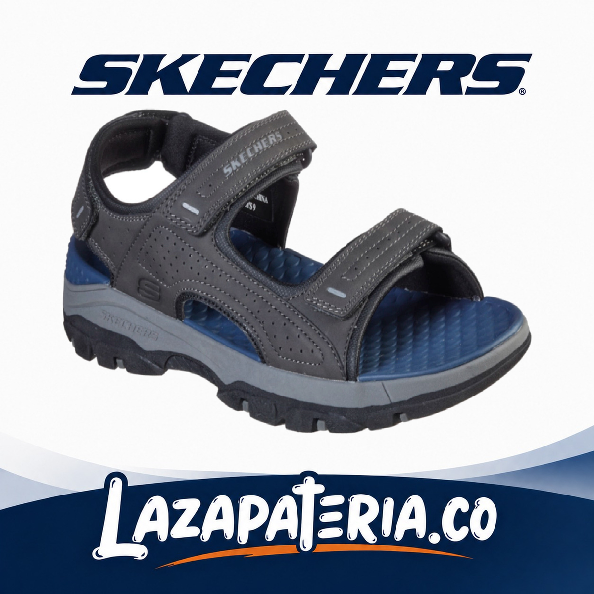 Sandalias Skechers Tresmen Gris Carbón para hombre