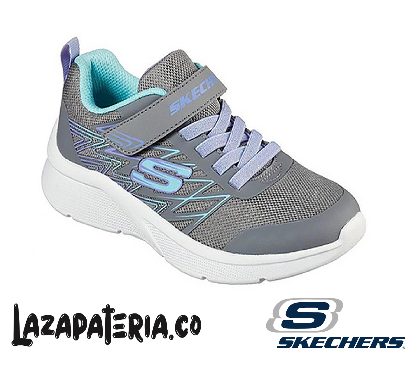 Tenis Skechers Microspec Gris para niña