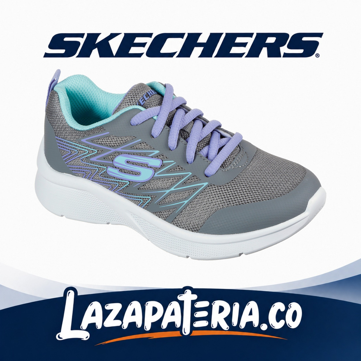 Tenis Skechers Microspec Gris para niña