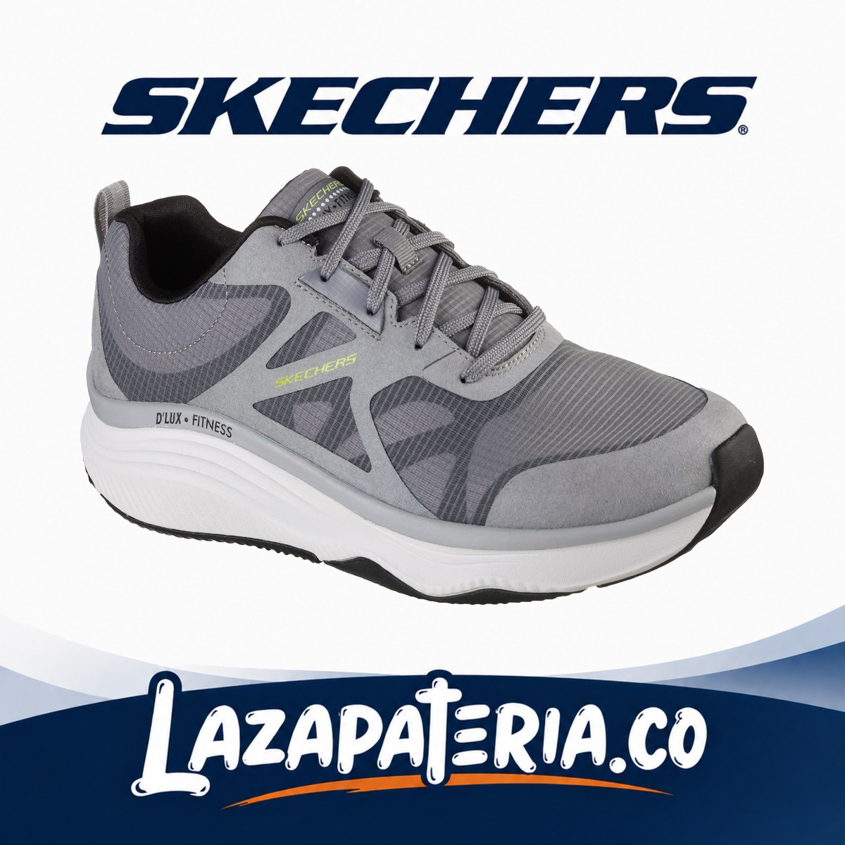Tenis Skechers D'Lux Fitness Gris para hombre