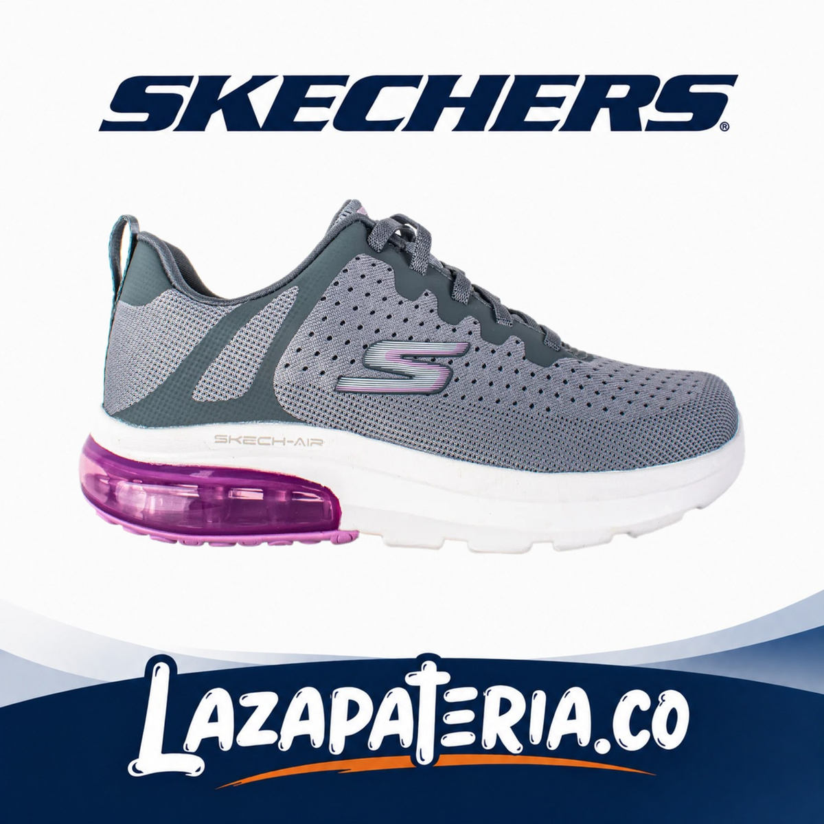 Tenis Skechers GO Walk Air Gris para mujer