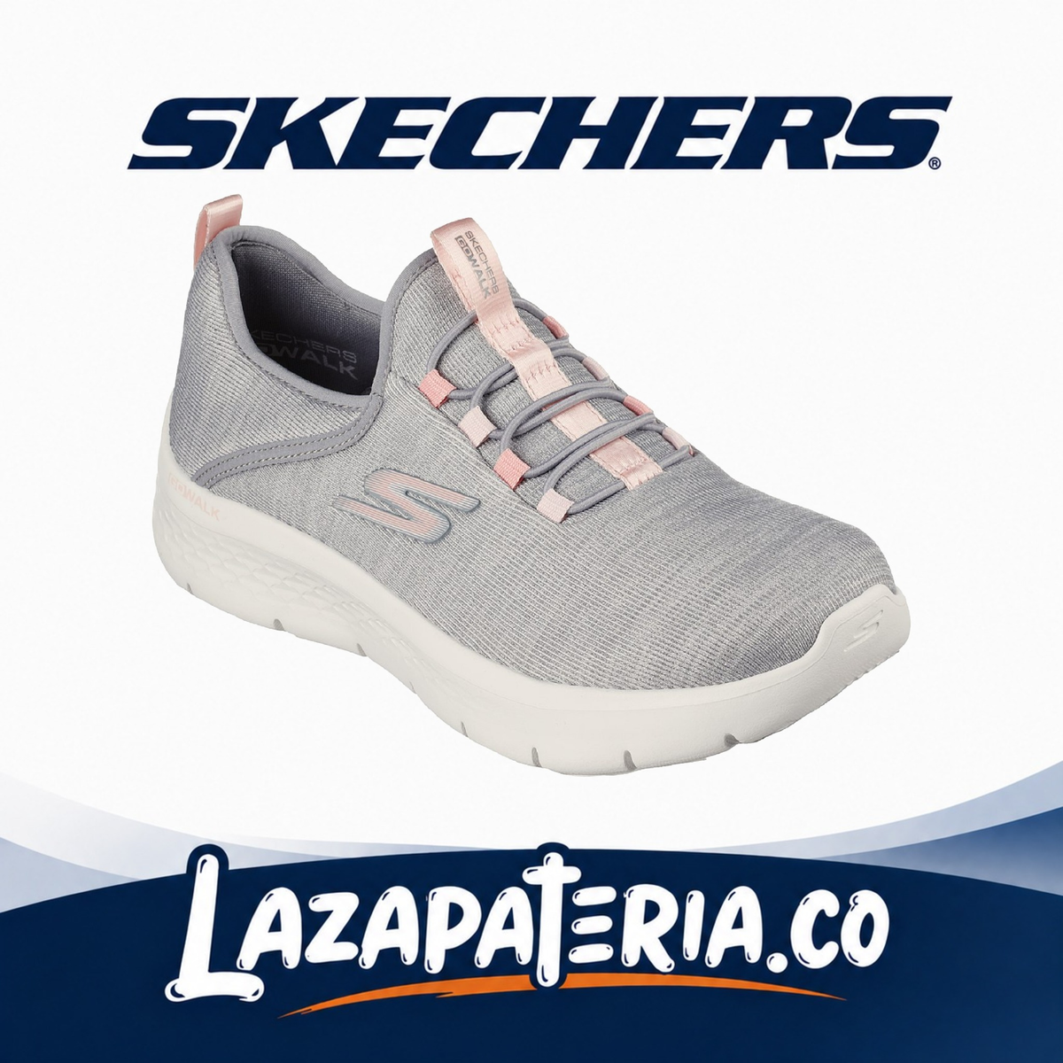 Tenis Skechers GO Walk Flex Gris para mujer