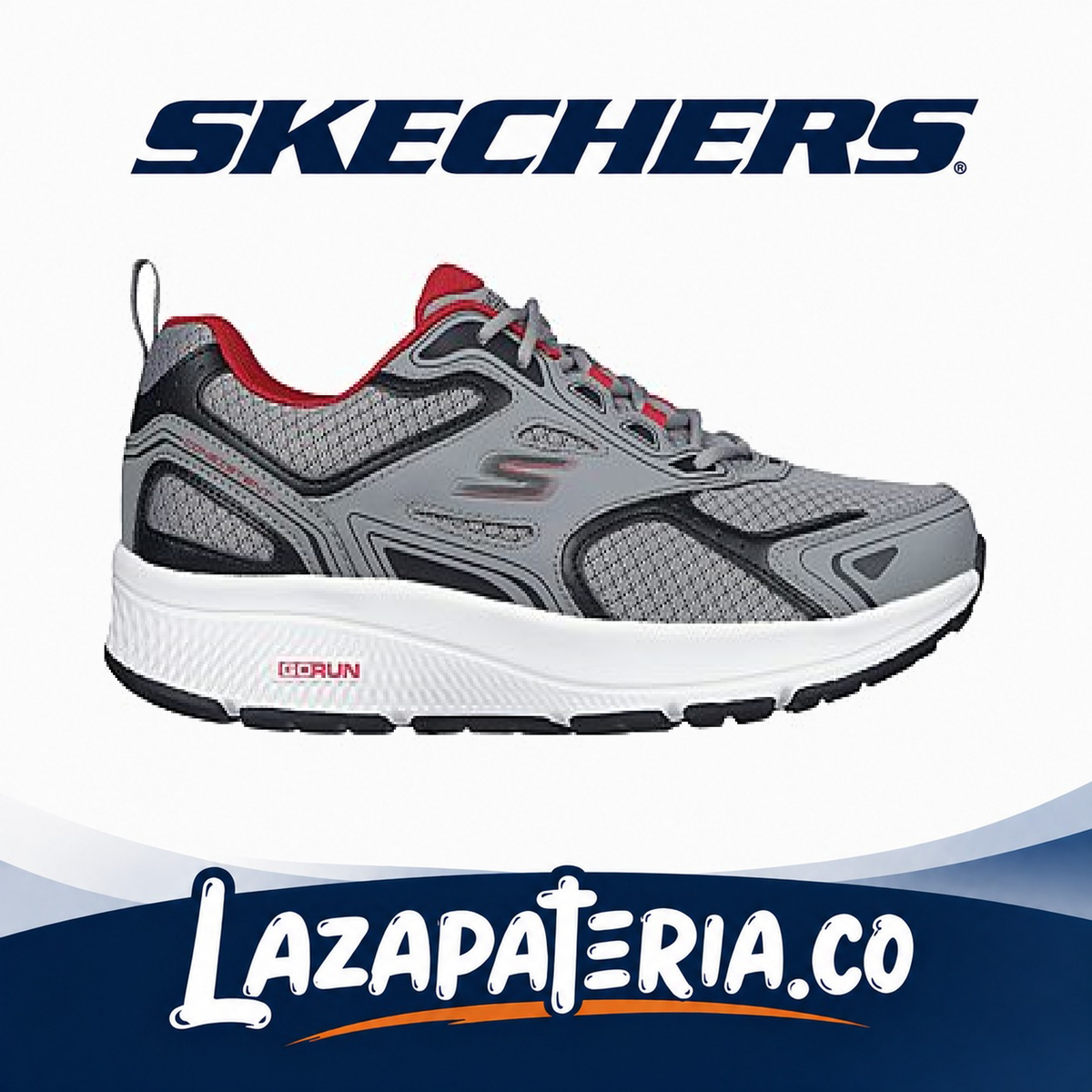 Tenis Skechers GOrun Gris para hombre, vista 2