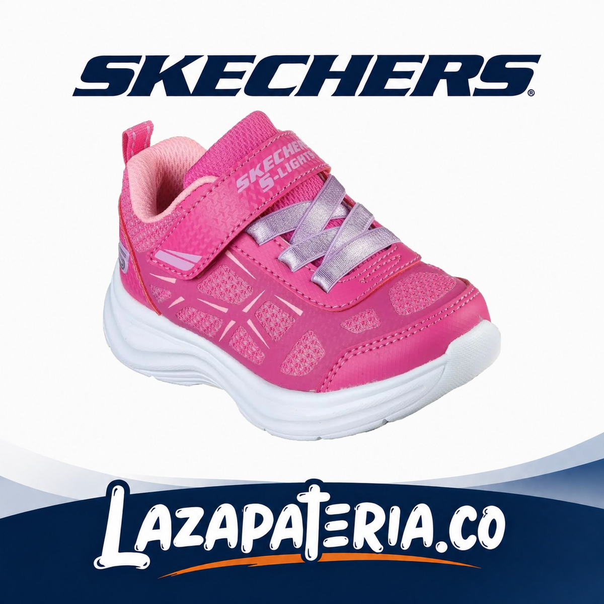 Tenis Skechers S-Lights Rosado para bebé