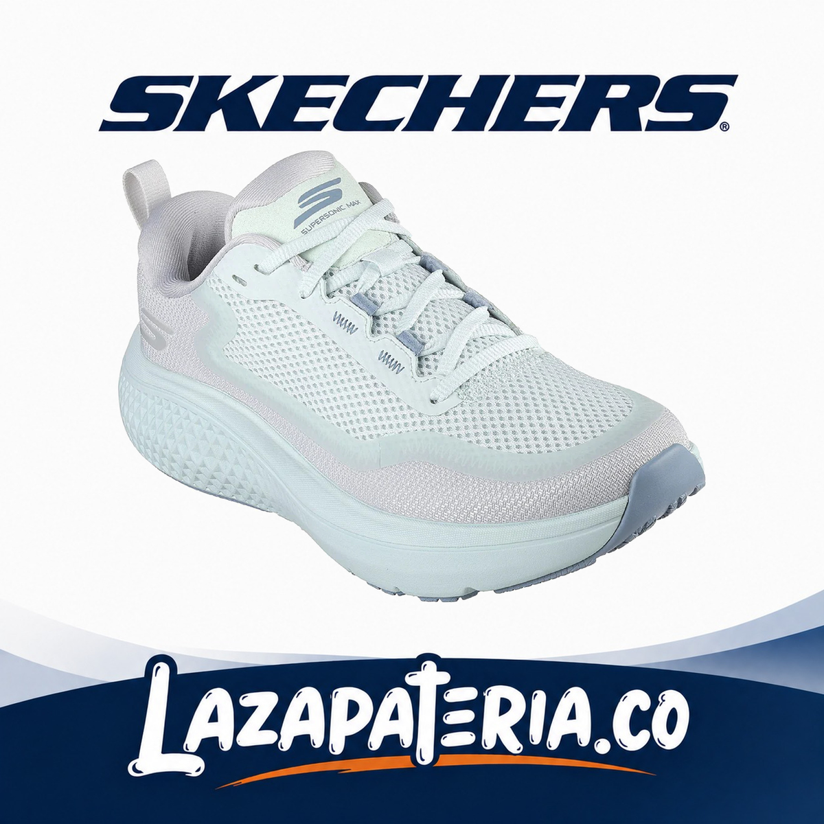 Tenis Skechers GOrun Supersonic Max Celeste para mujer