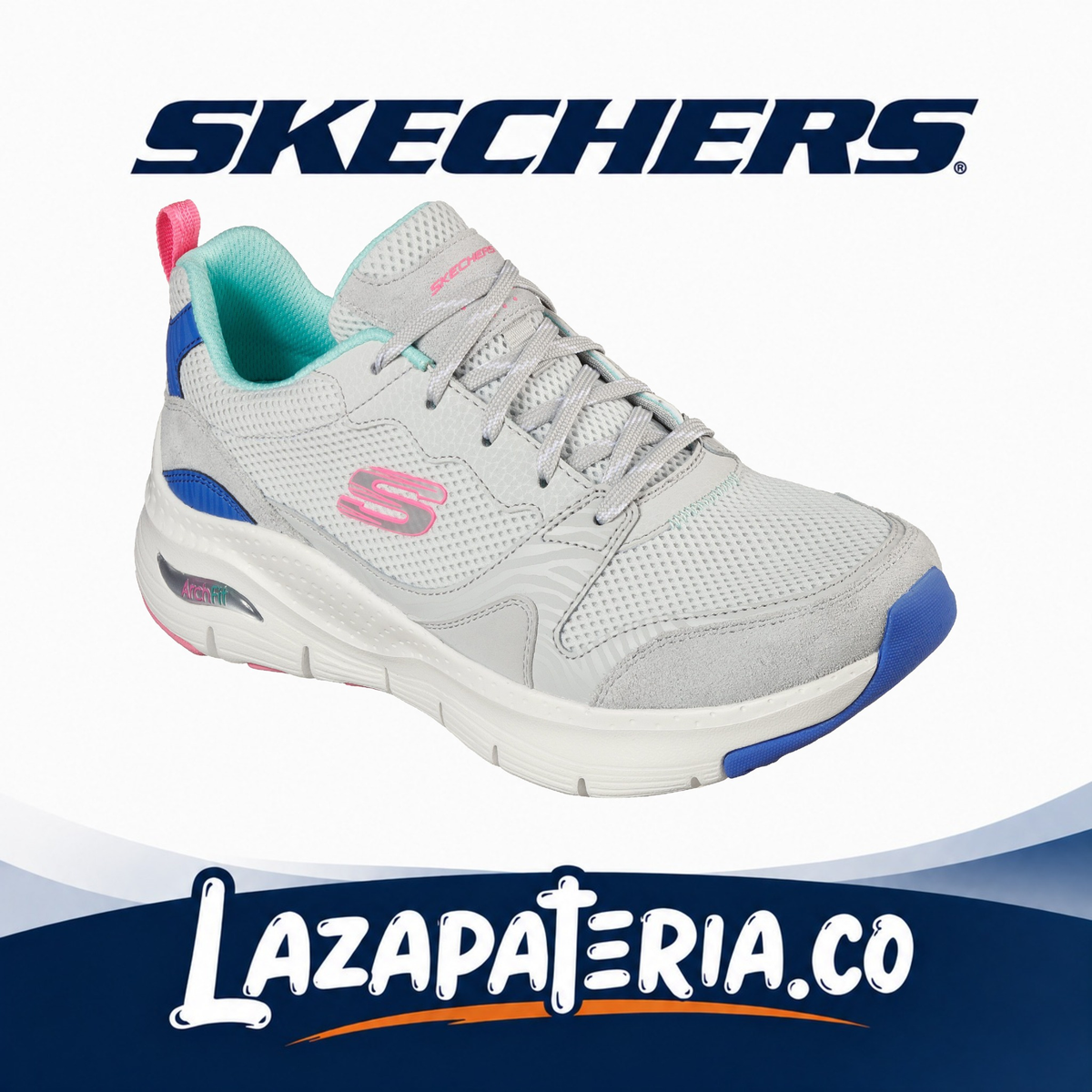 Tenis Skechers Arch Fit Gris para mujer