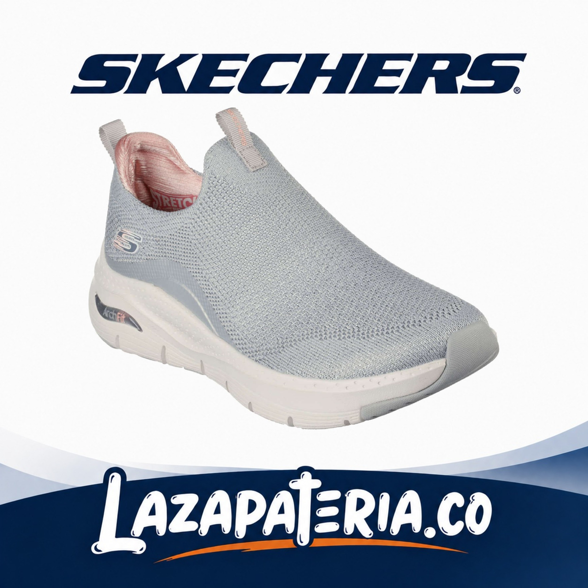 Tenis Skechers Arch Fit Gris para mujer