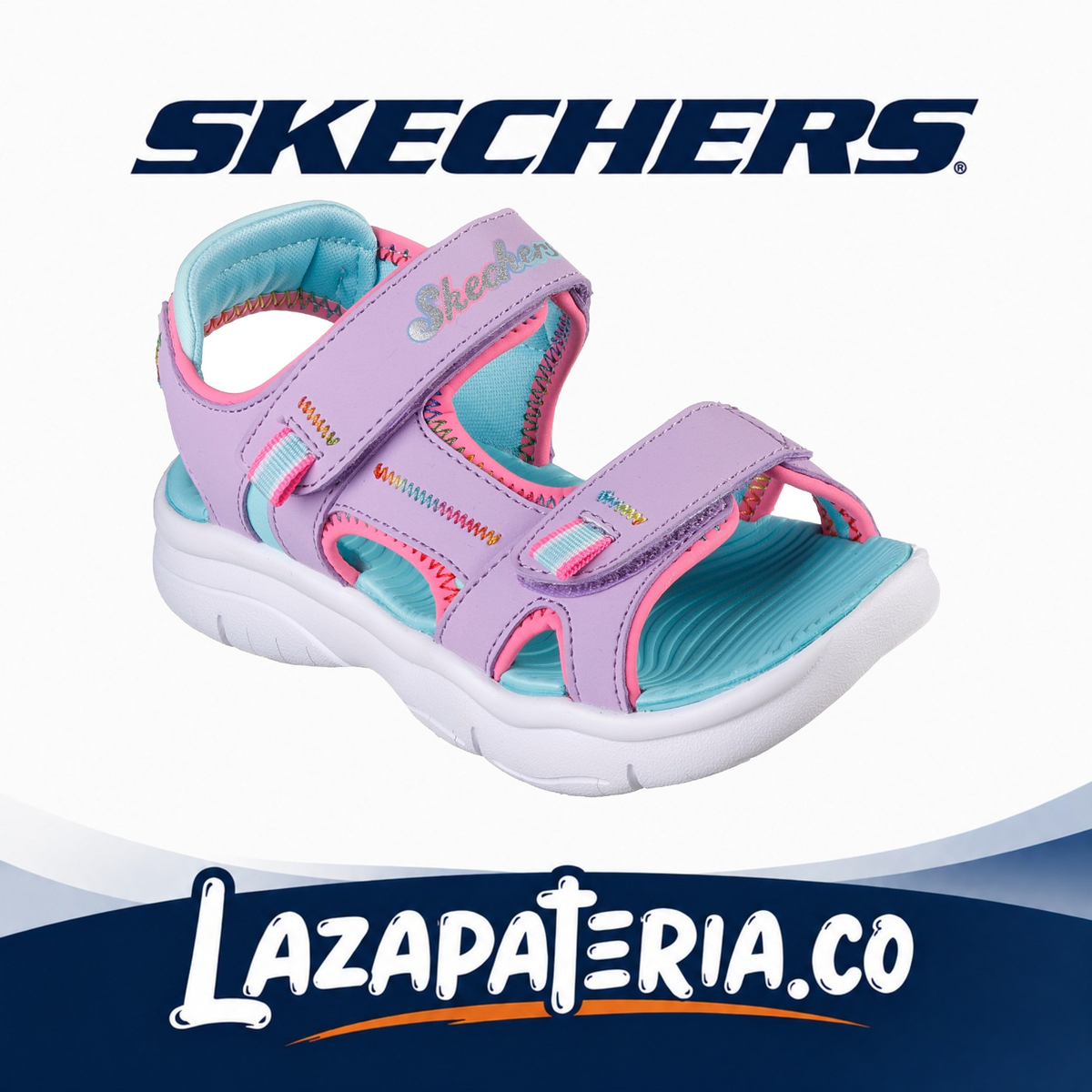 Sandalias Skechers Flex Splash Lila para niña